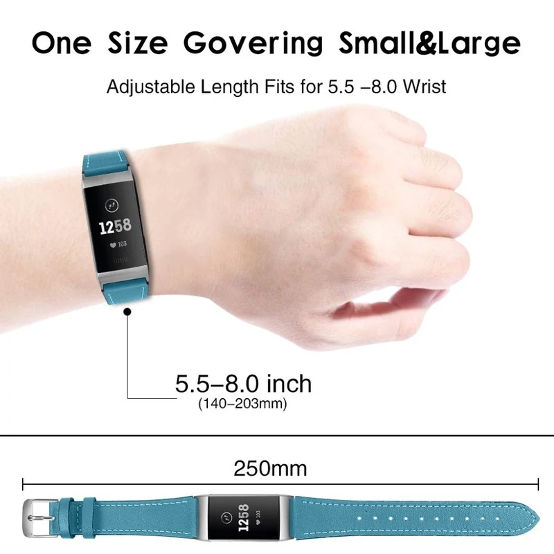 Cool Fitbit Charge 4 / Fitbit Charge 3 Echtes Leder armband