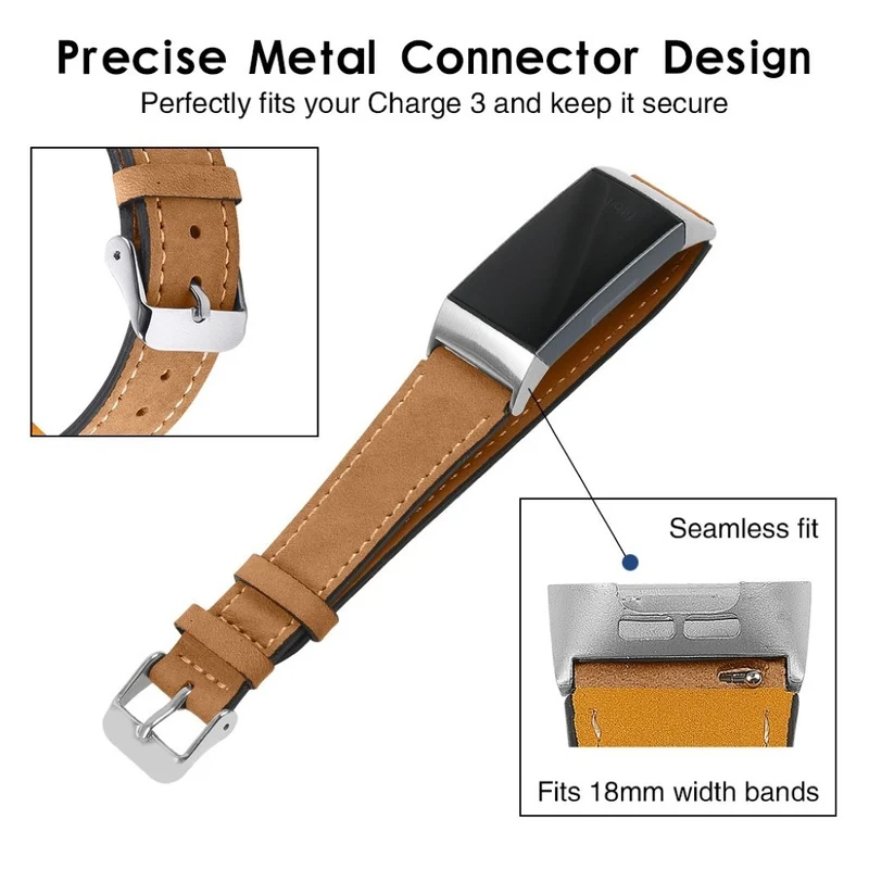 Cool Fitbit Charge 4 / Fitbit Charge 3 Echtes Leder armband