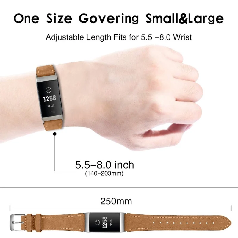 Cool Fitbit Charge 4 / Fitbit Charge 3 Echtes Leder armband