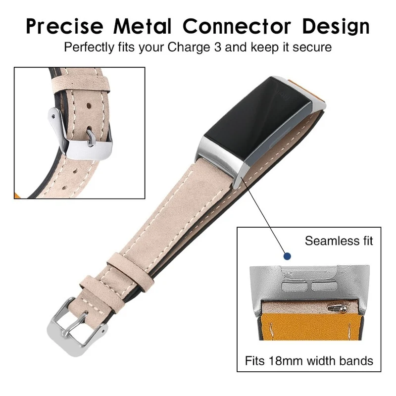 Cool Fitbit Charge 4 / Fitbit Charge 3 Echtes Leder armband