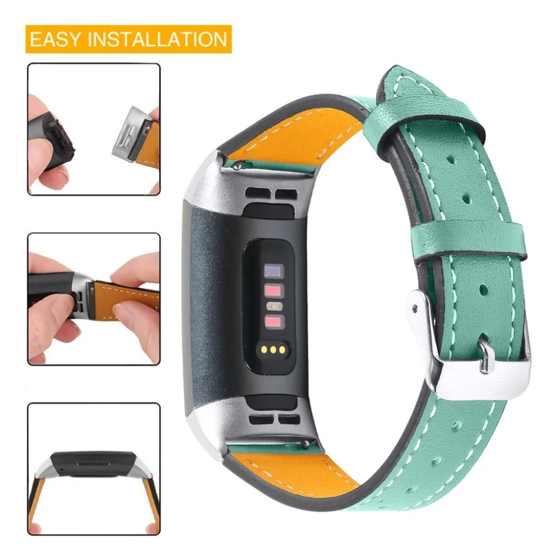 Cool Fitbit Charge 4 / Fitbit Charge 3 Echtes Leder armband