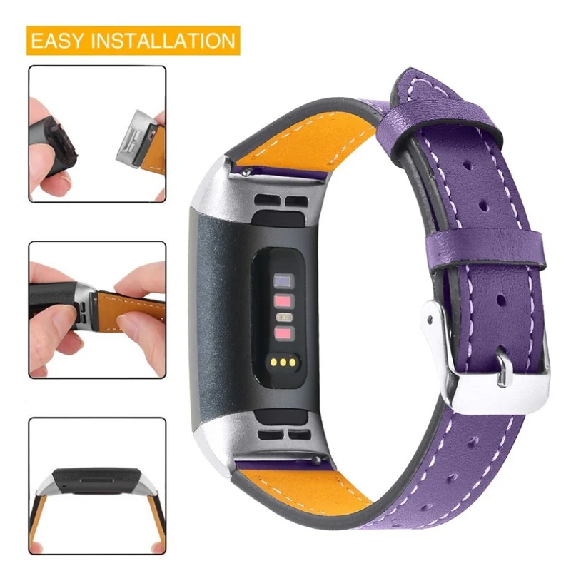 Cool Fitbit Charge 4 / Fitbit Charge 3 Echtes Leder armband