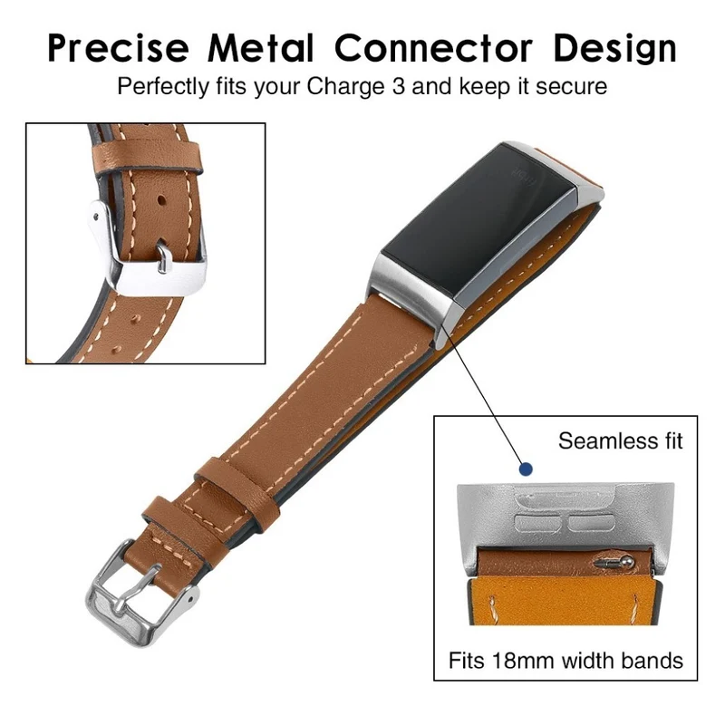 Cool Fitbit Charge 4 / Fitbit Charge 3 Echtes Leder armband
