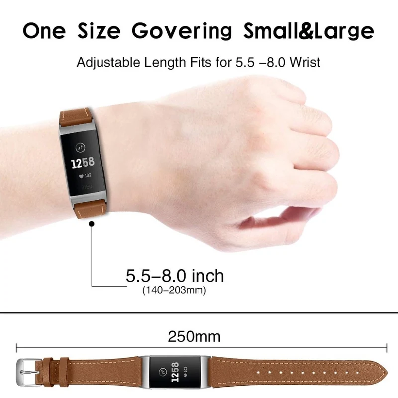 Cool Fitbit Charge 4 / Fitbit Charge 3 Echtes Leder armband