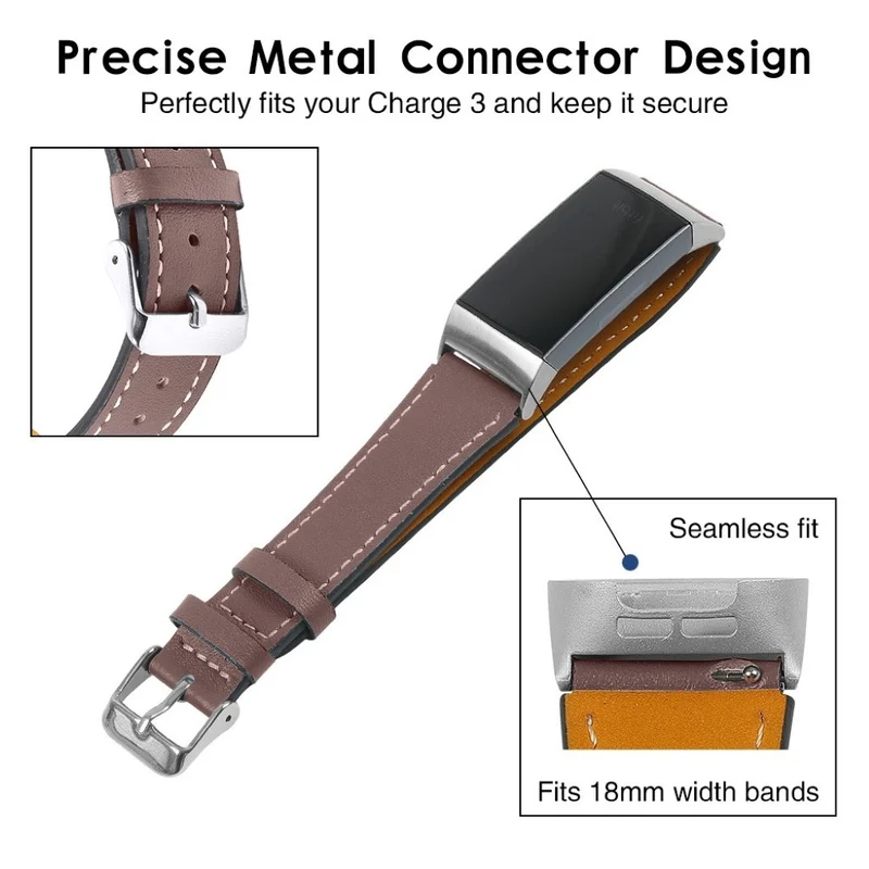 Cool Fitbit Charge 4 / Fitbit Charge 3 Echtes Leder armband