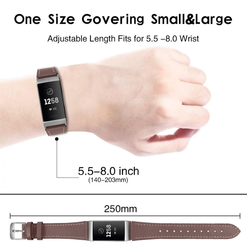 Cool Fitbit Charge 4 / Fitbit Charge 3 Echtes Leder armband