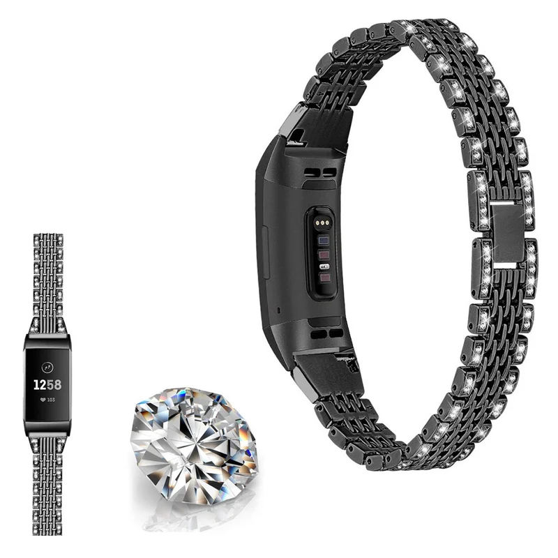Fitbit Charge 4 / Fitbit Charge 3 Metall und Strass armband