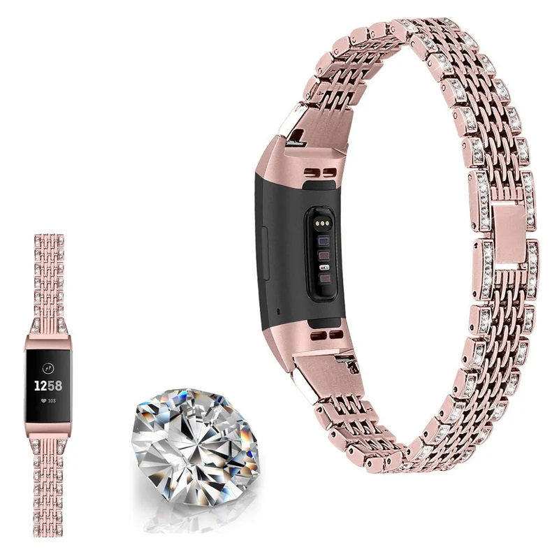 Fitbit Charge 4 / Fitbit Charge 3 Metall und Strass armband