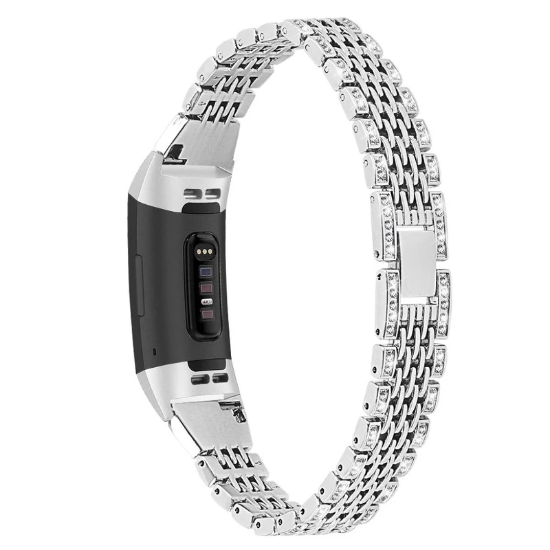Fitbit Charge 4 / Fitbit Charge 3 Metall und Strass armband
