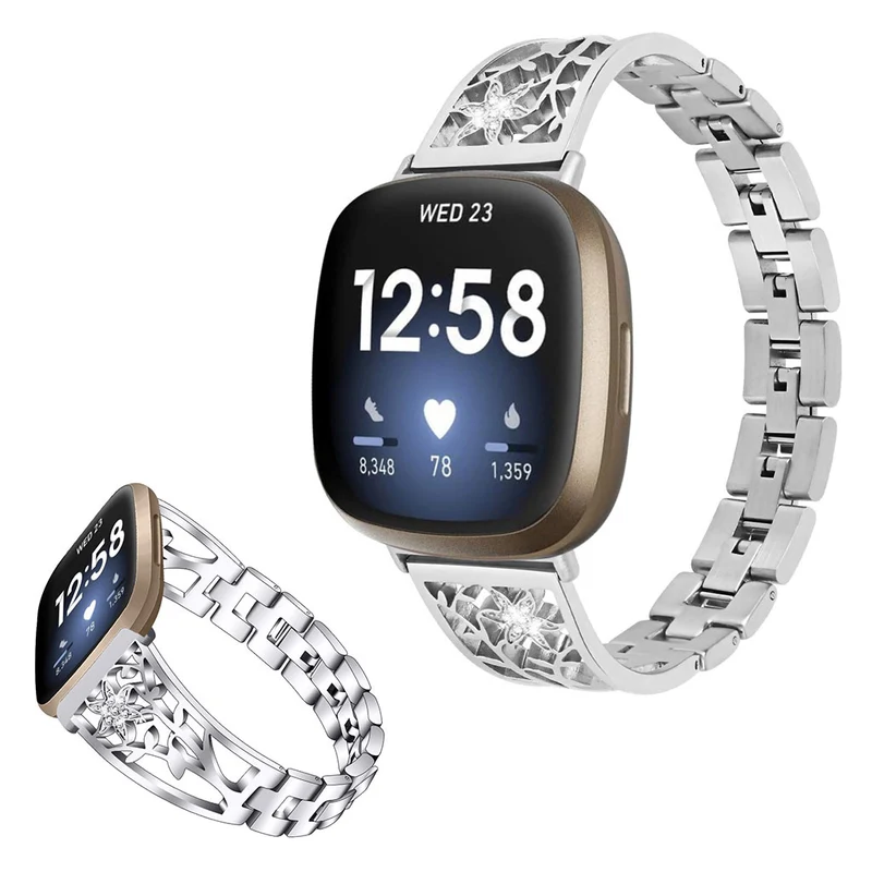 Süß Fitbit Versa 3 / Fitbit Sense Metall und Strass armband