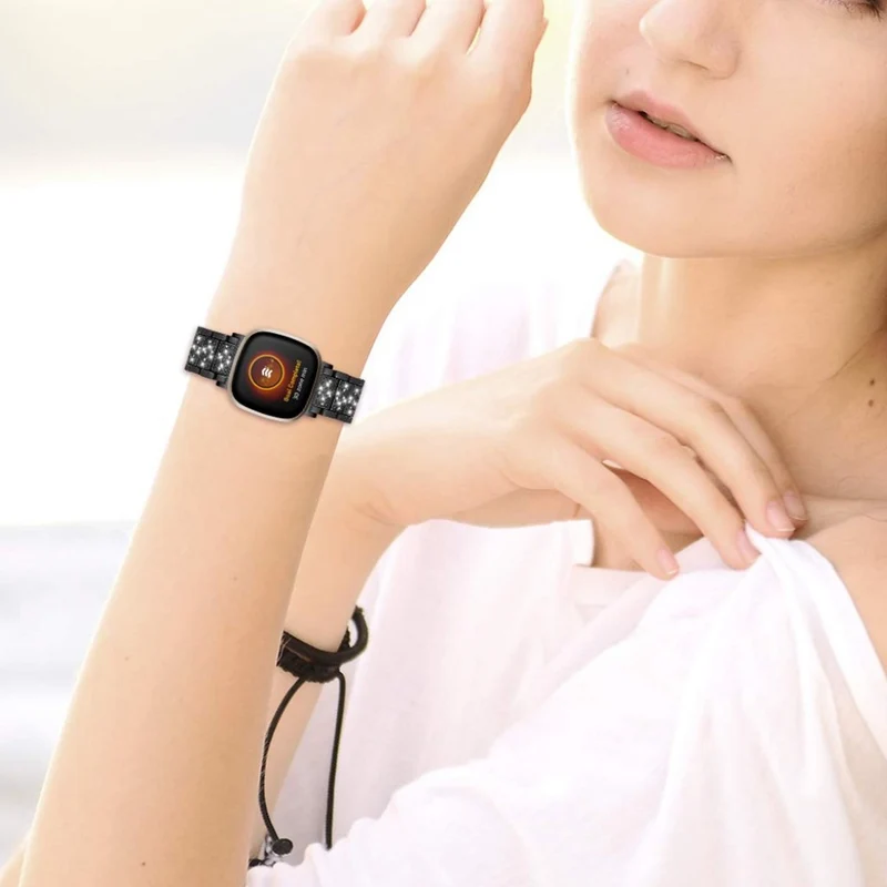 Süß Fitbit Versa 3 / Fitbit Sense Metall und Strass armband