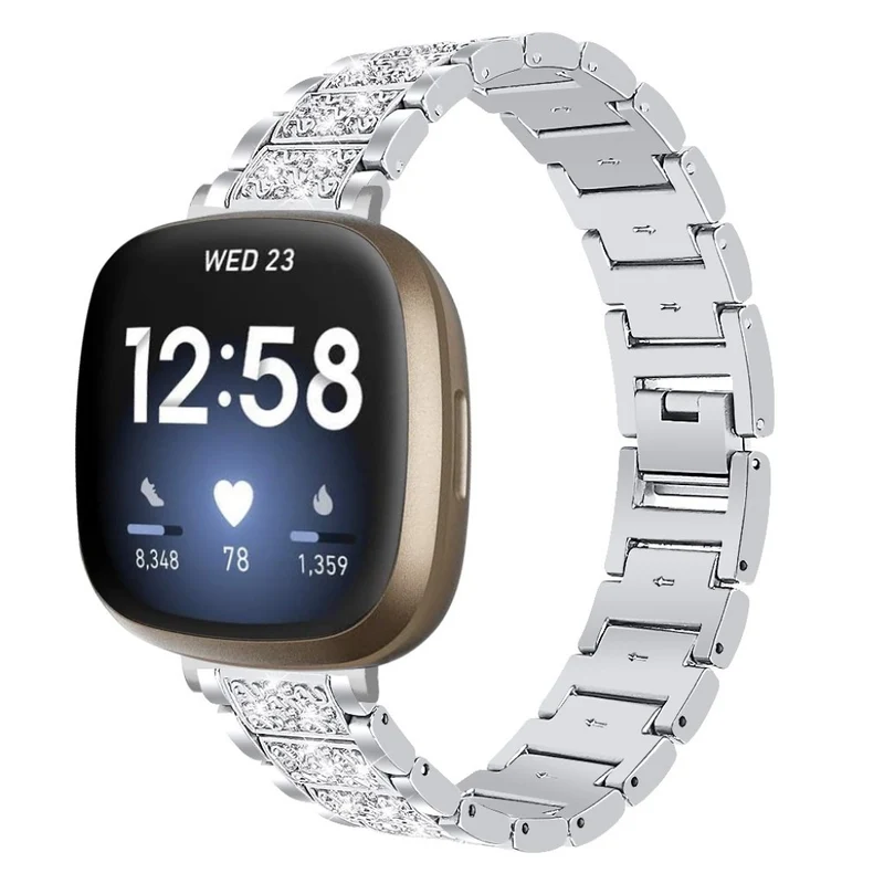Süß Fitbit Versa 3 / Fitbit Sense Metall und Strass armband