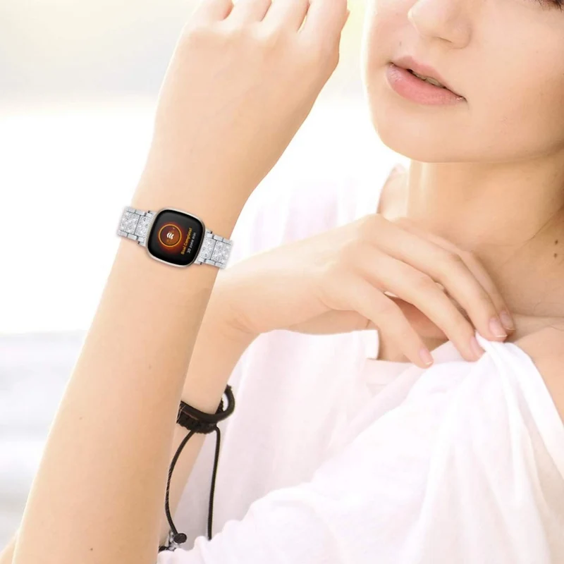 Süß Fitbit Versa 3 / Fitbit Sense Metall und Strass armband