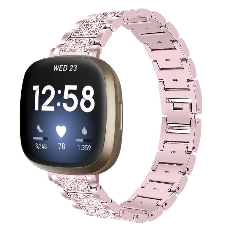 Süß Fitbit Versa 3 / Fitbit Sense Metall und Strass armband