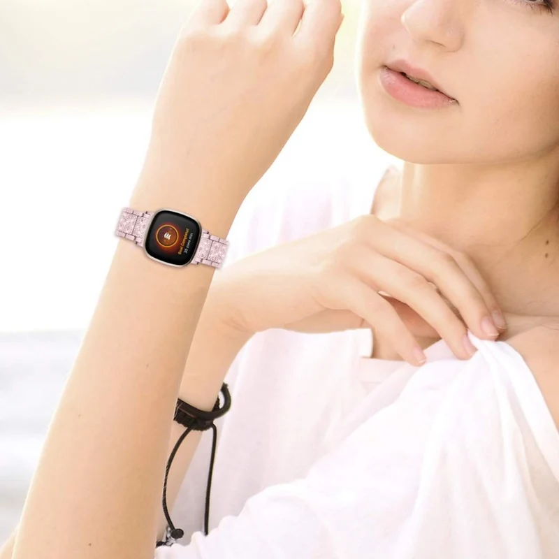 Süß Fitbit Versa 3 / Fitbit Sense Metall und Strass armband