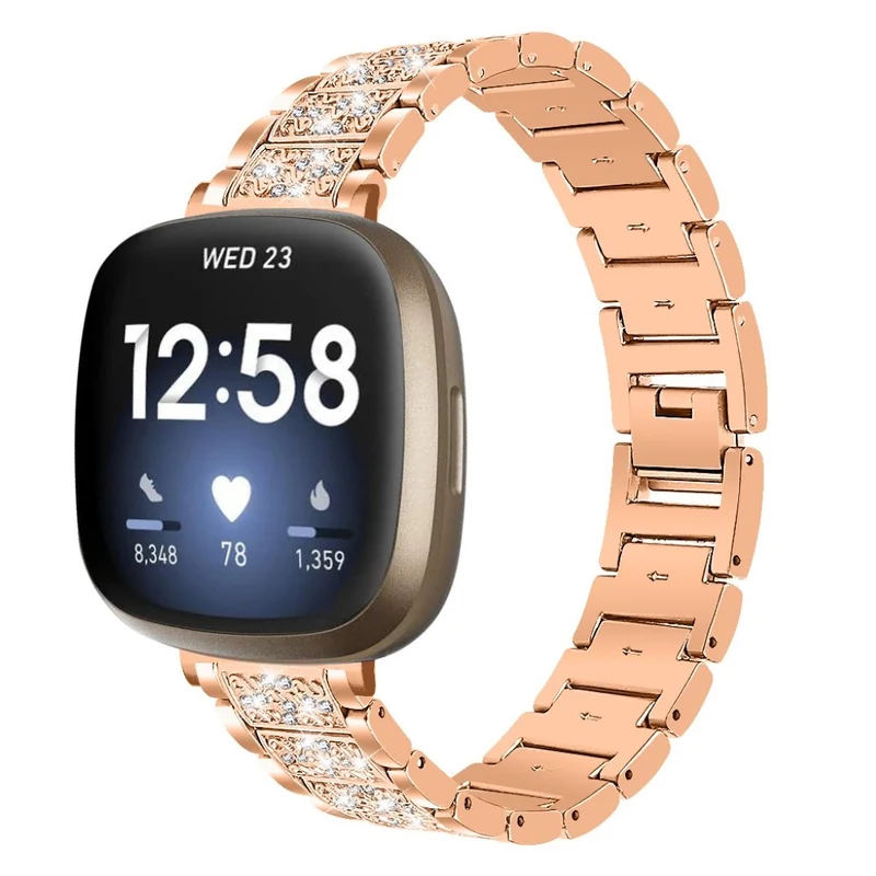 Süß Fitbit Versa 3 / Fitbit Sense Metall und Strass armband