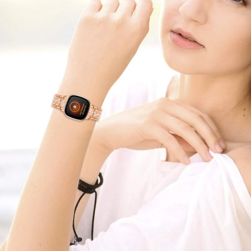 Süß Fitbit Versa 3 / Fitbit Sense Metall und Strass armband