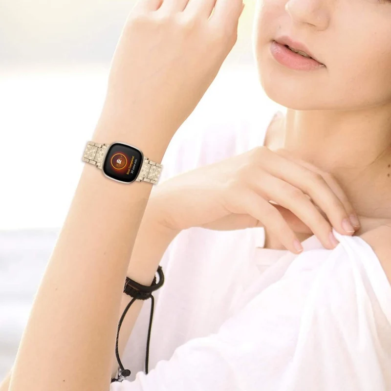 Süß Fitbit Versa 3 / Fitbit Sense Metall und Strass armband