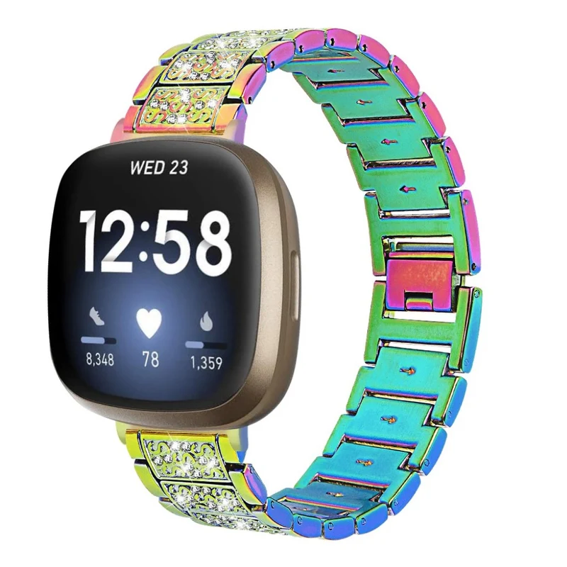 Süß Fitbit Versa 3 / Fitbit Sense Metall und Strass armband