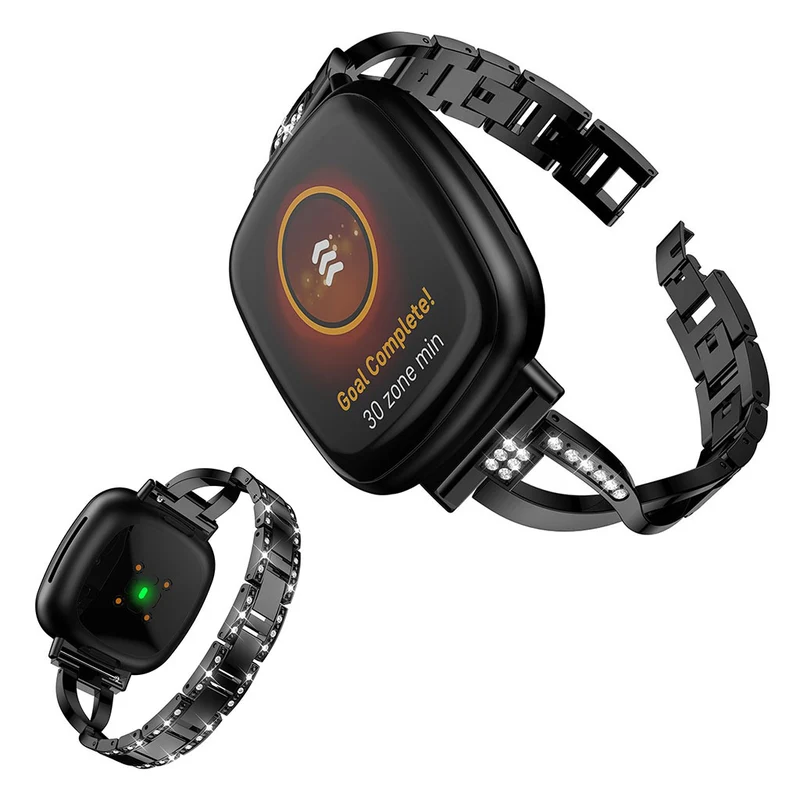 Süß Fitbit Versa 3 / Fitbit Sense Metall und Strass armband