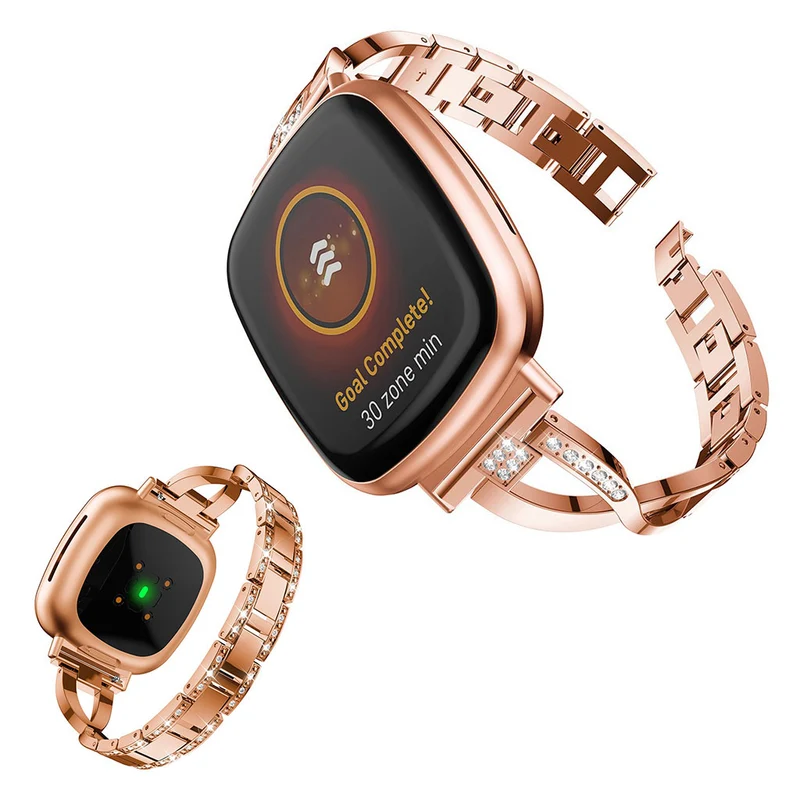 Süß Fitbit Versa 3 / Fitbit Sense Metall und Strass armband