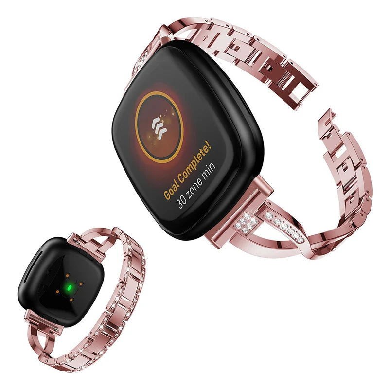 Süß Fitbit Versa 3 / Fitbit Sense Metall und Strass armband