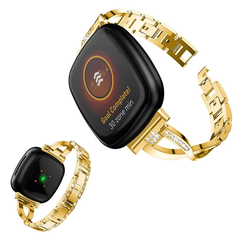 Süß Fitbit Versa 3 / Fitbit Sense Metall und Strass armband