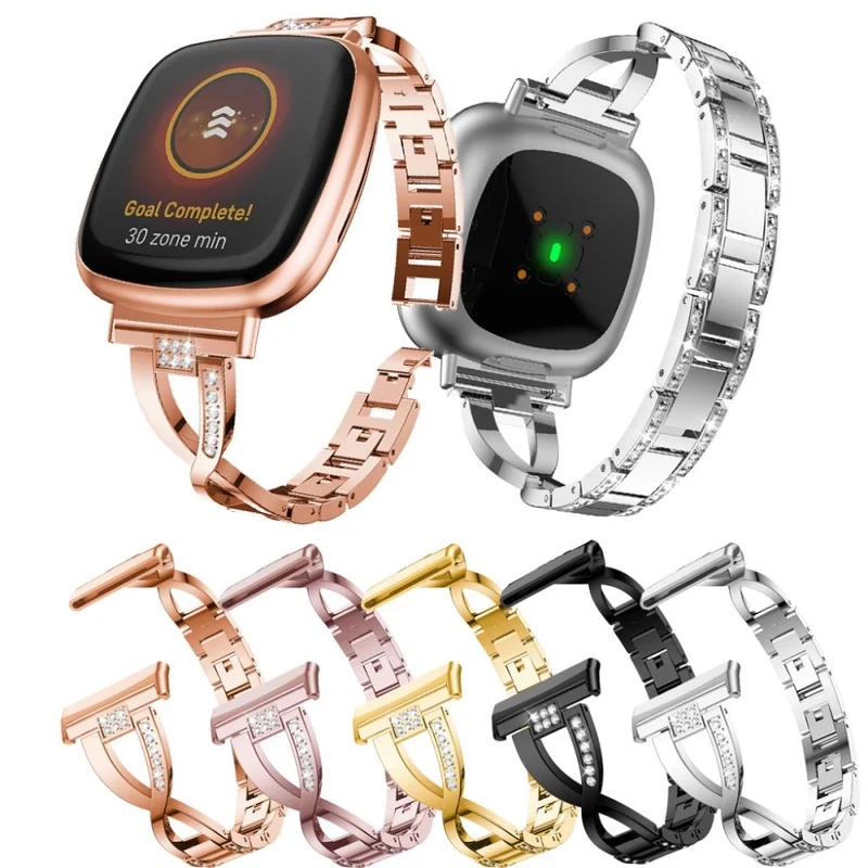 Süß Fitbit Versa 3 / Fitbit Sense Metall und Strass armband