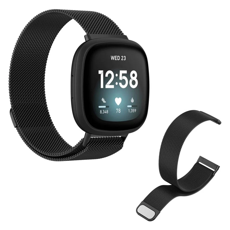 Robust Fitbit Versa 3 / Fitbit Sense Metall armband - Größe: L