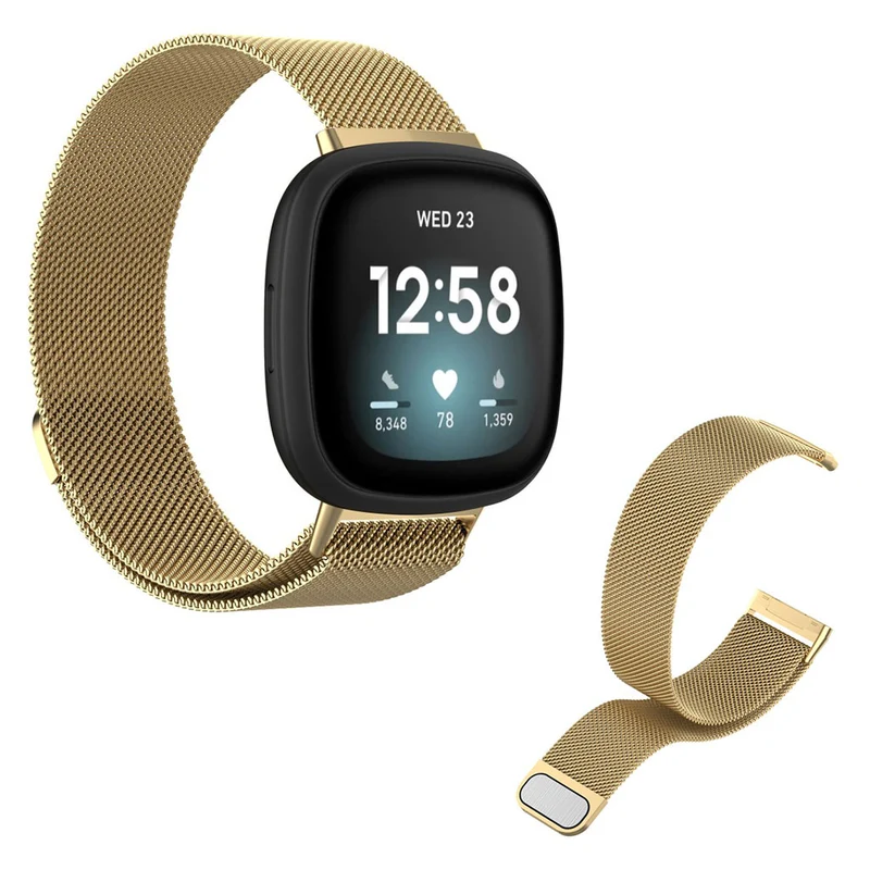 Robust Fitbit Versa 3 / Fitbit Sense Metall armband - Größe: L