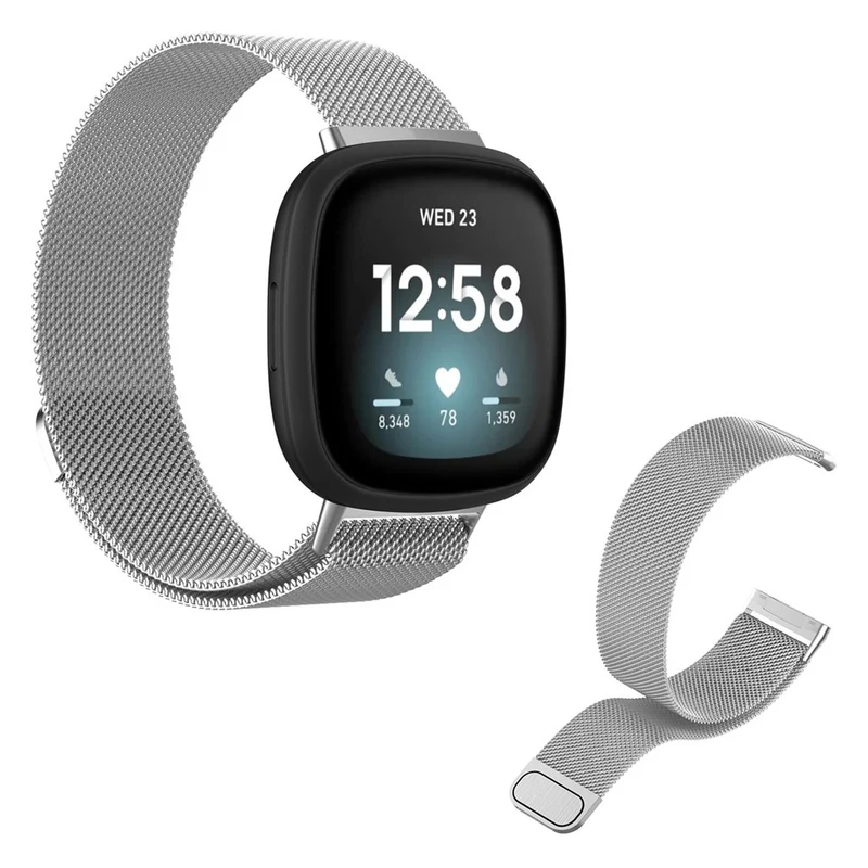 Robust Fitbit Versa 3 / Fitbit Sense Metall armband - Größe: L