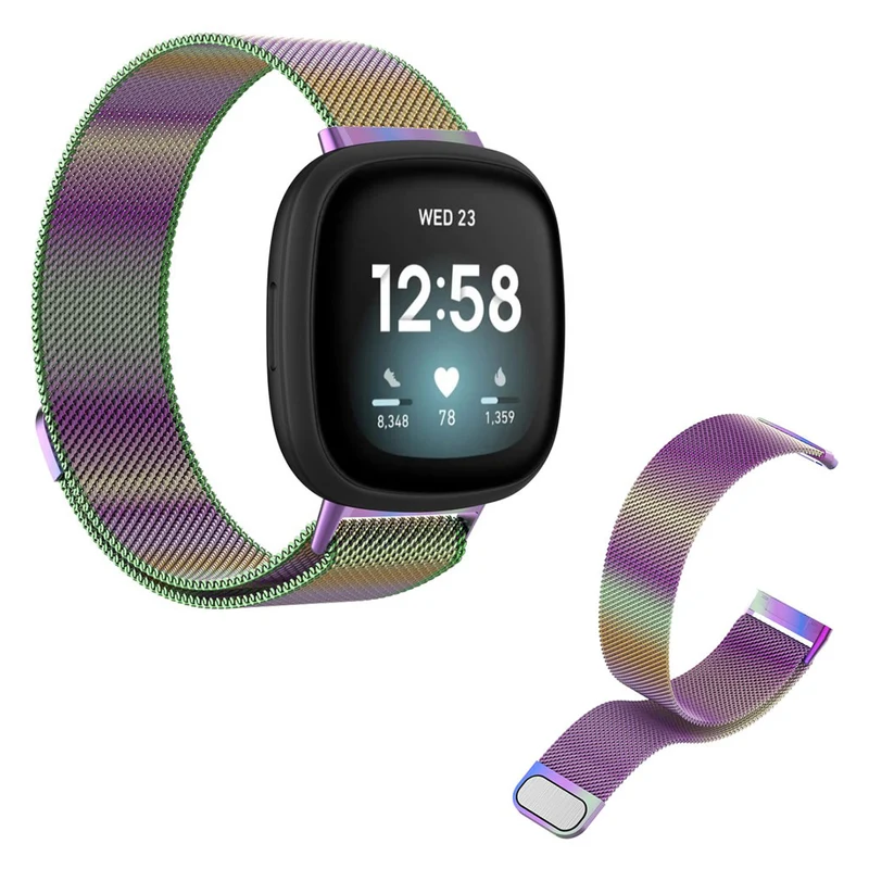 Robust Fitbit Versa 3 / Fitbit Sense Metall armband - Größe: L