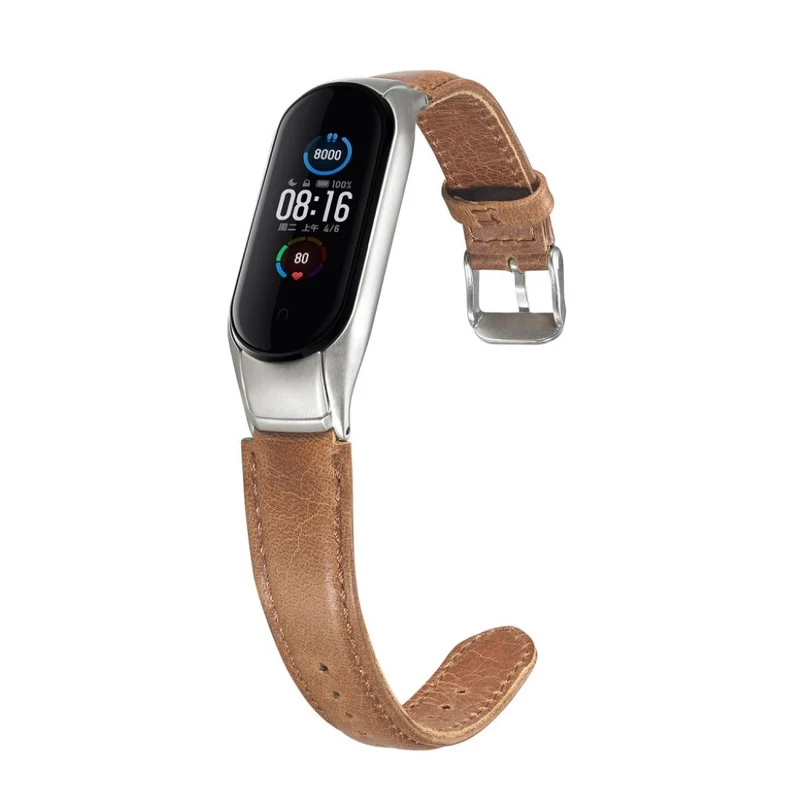 Klassisch Xiaomi Mi Band 5 Echtes Leder armband