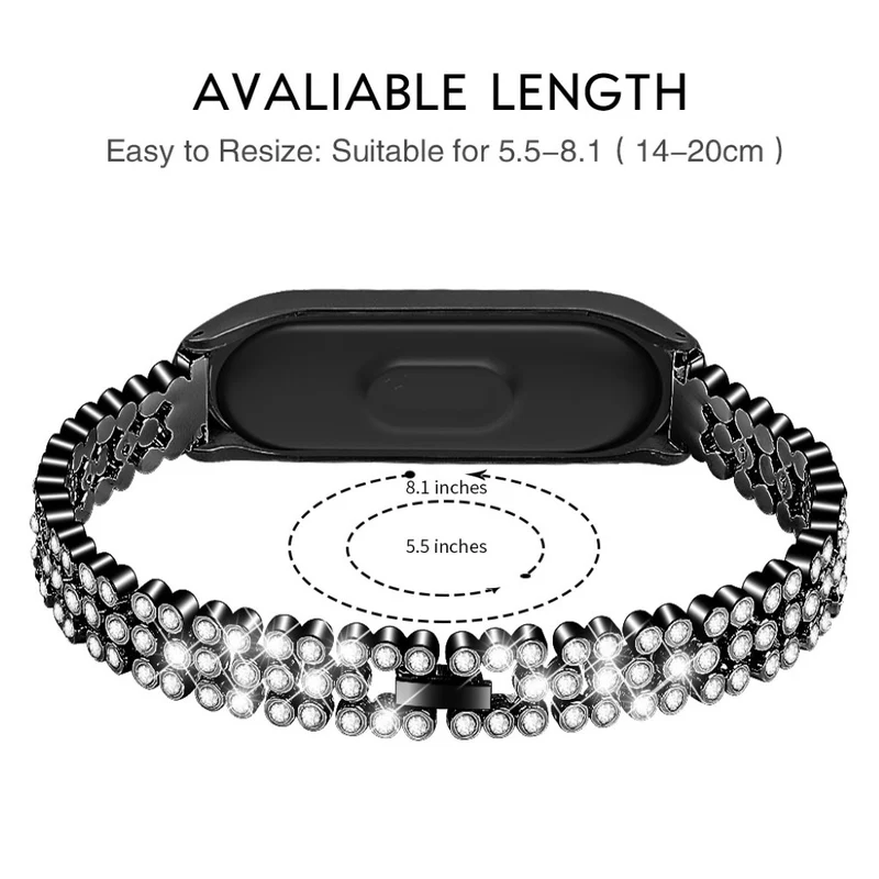 Absolut angenehm Xiaomi Mi Band 5 Metall und Strass armband