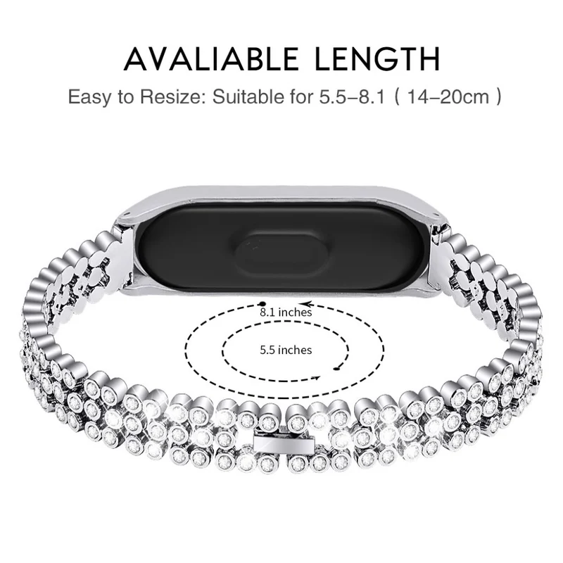 Absolut angenehm Xiaomi Mi Band 5 Metall und Strass armband