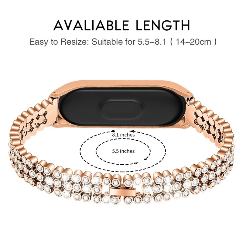 Absolut angenehm Xiaomi Mi Band 5 Metall und Strass armband