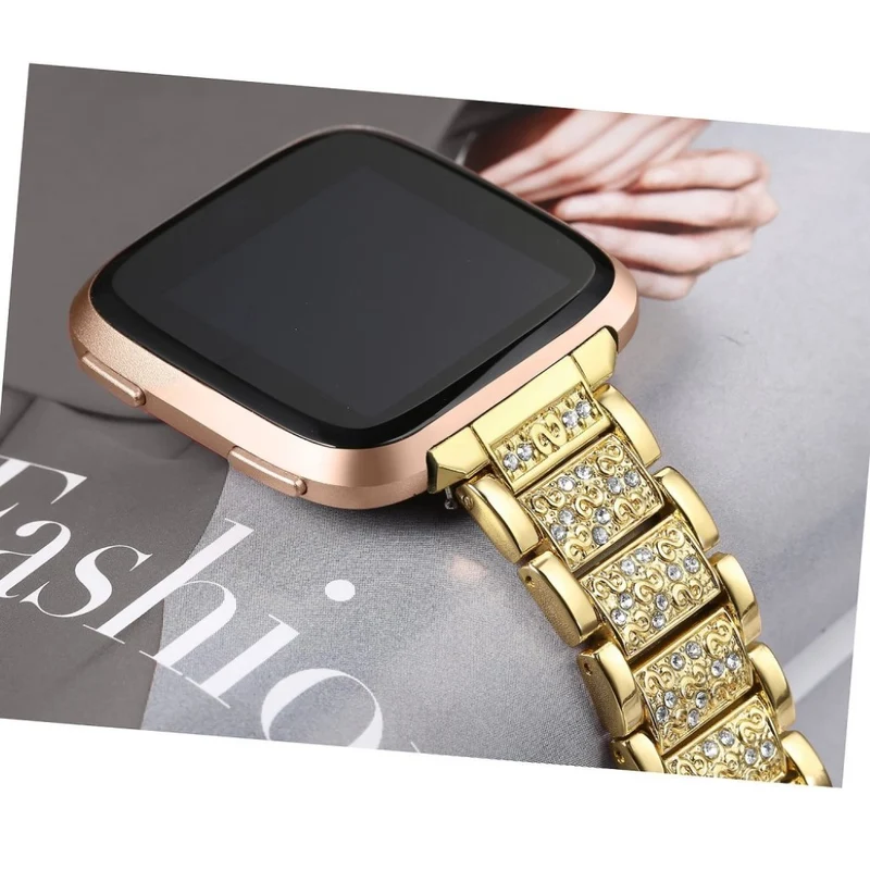 Super stark Fitbit Versa Metall und Strass armband