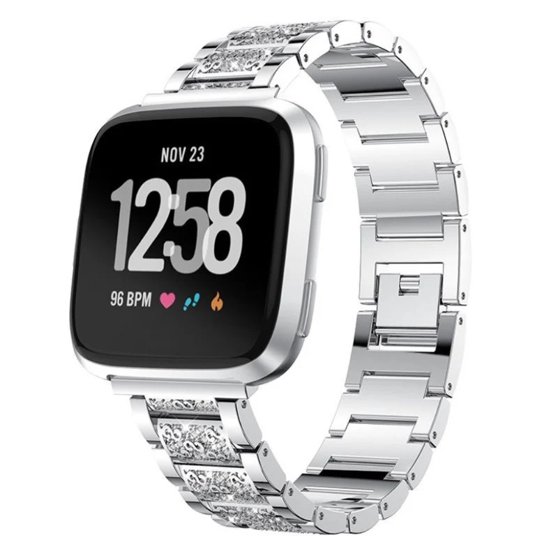 Super stark Fitbit Versa Metall und Strass armband