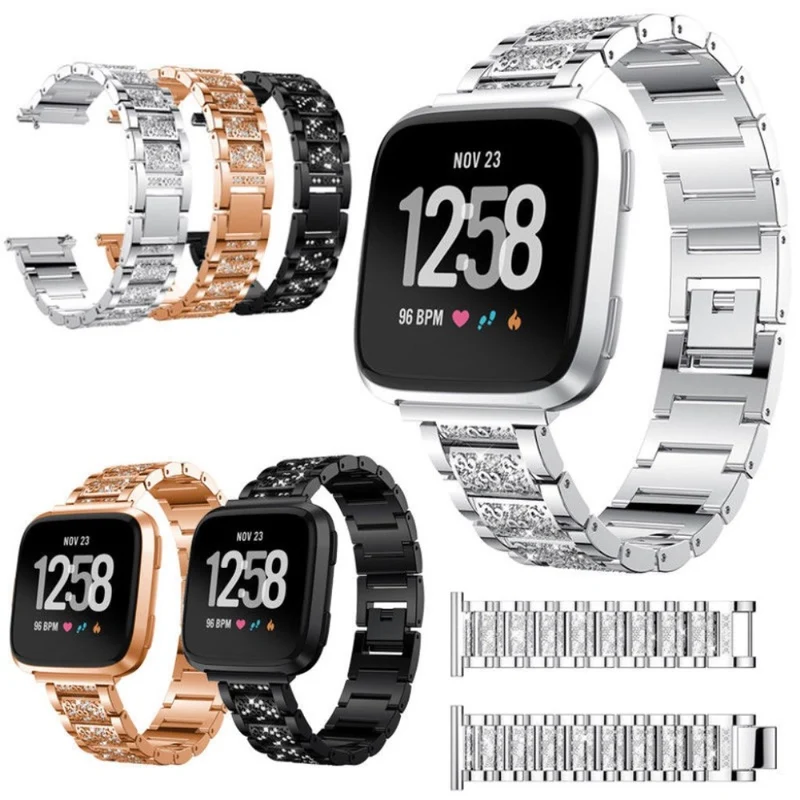 Super stark Fitbit Versa Metall und Strass armband