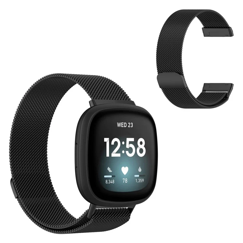 Super robust Fitbit Versa 3 / Fitbit Sense Metall armband - Größe: S