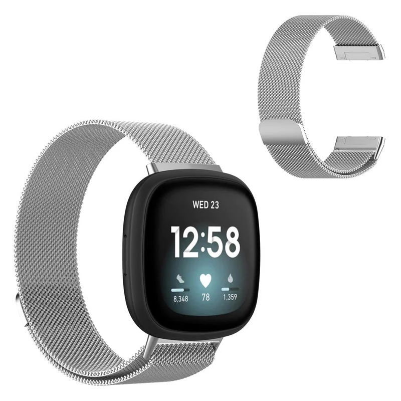 Super robust Fitbit Versa 3 / Fitbit Sense Metall armband - Größe: S
