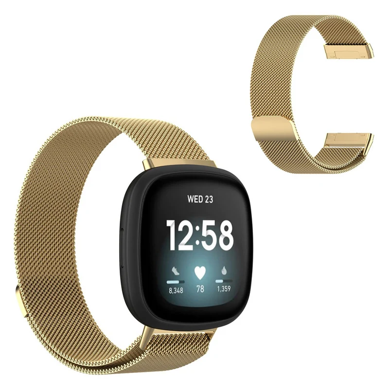 Super robust Fitbit Versa 3 / Fitbit Sense Metall armband - Größe: S