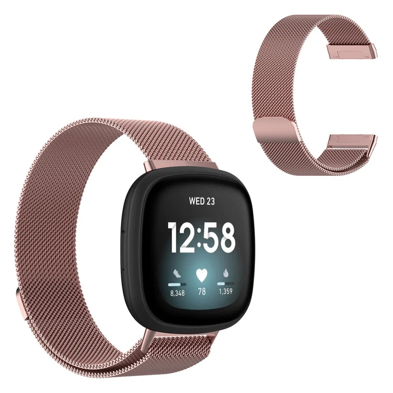 Super robust Fitbit Versa 3 / Fitbit Sense Metall armband - Größe: S