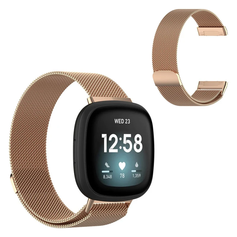 Super robust Fitbit Versa 3 / Fitbit Sense Metall armband - Größe: S