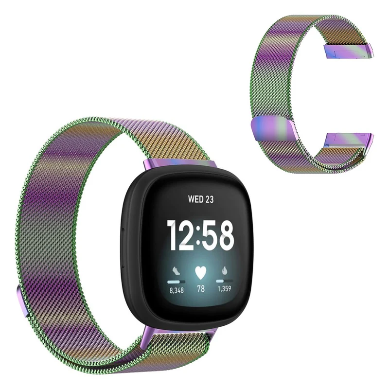 Super robust Fitbit Versa 3 / Fitbit Sense Metall armband - Größe: S