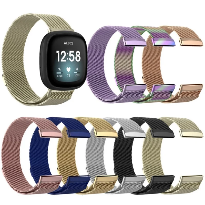 Super robust Fitbit Versa 3 / Fitbit Sense Metall armband - Größe: S
