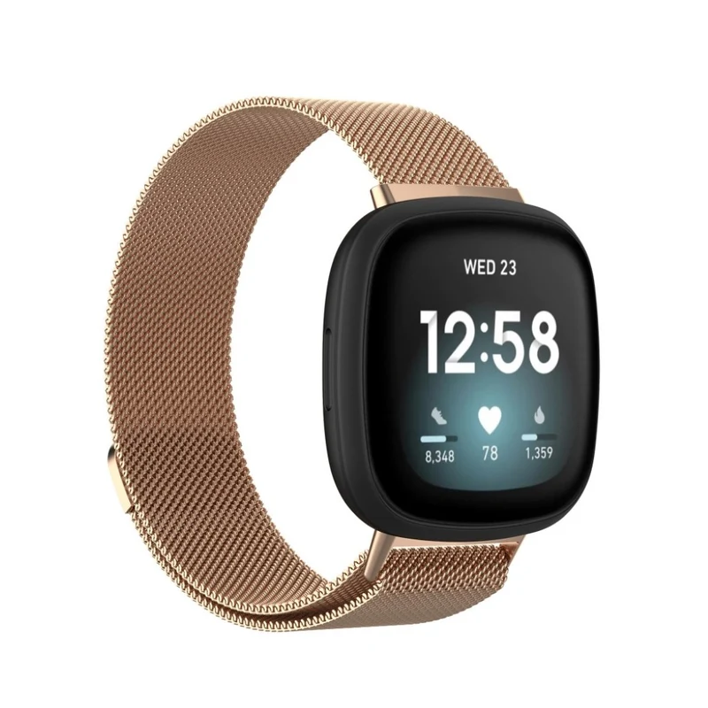 Super robust Fitbit Versa 3 / Fitbit Sense Metall armband - Größe: S