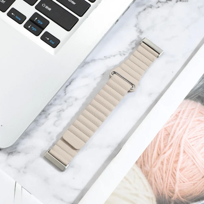 Elegant Fitbit Versa 3 / Fitbit Sense Echtes Leder armband