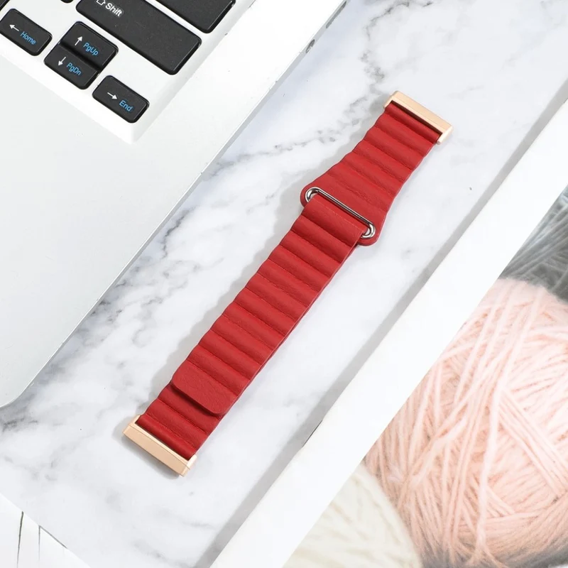 Elegant Fitbit Versa 3 / Fitbit Sense Echtes Leder armband
