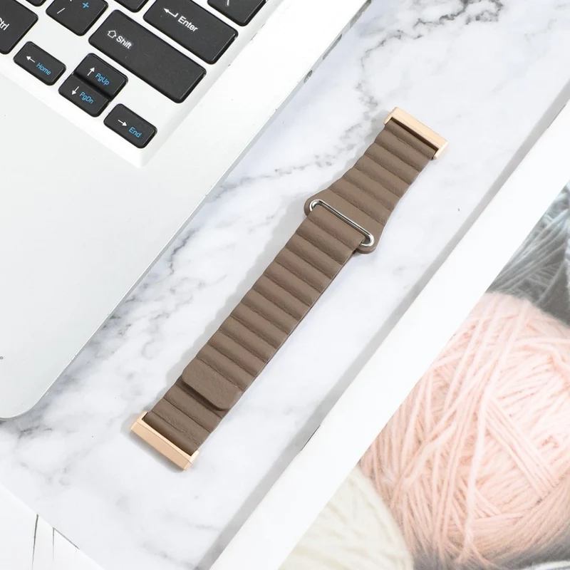 Elegant Fitbit Versa 3 / Fitbit Sense Echtes Leder armband